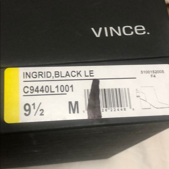 Vince Black Leather Booties, 9.5 - Picture 5 of 5